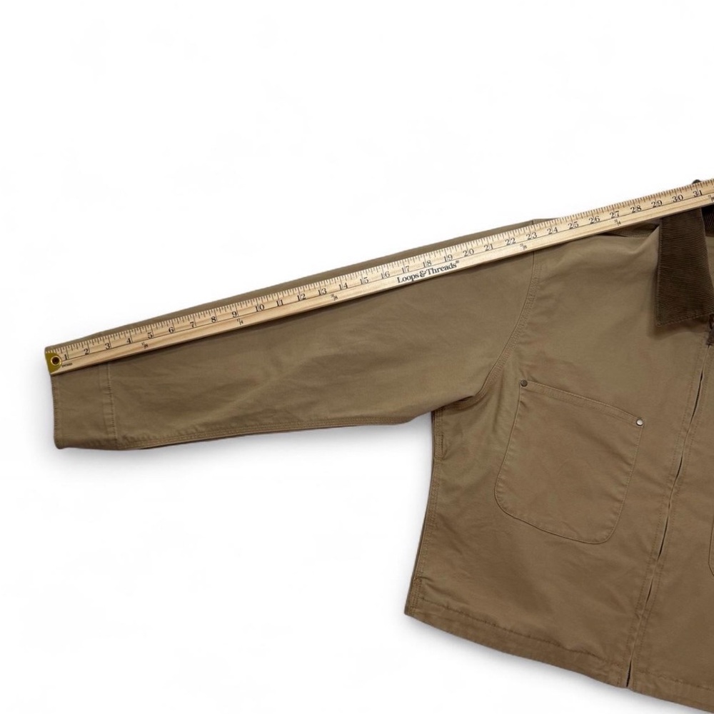 Women’s Uniqlo Zip-Up Short Jacket with Corduroy Collar Large Pockets Boxy Fit L - Picture 7 of 8